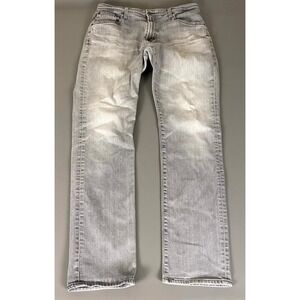 AG Adriano Goldschmied Jeans Men's 36 R Denim Gray Wash Distressed Straight Leg